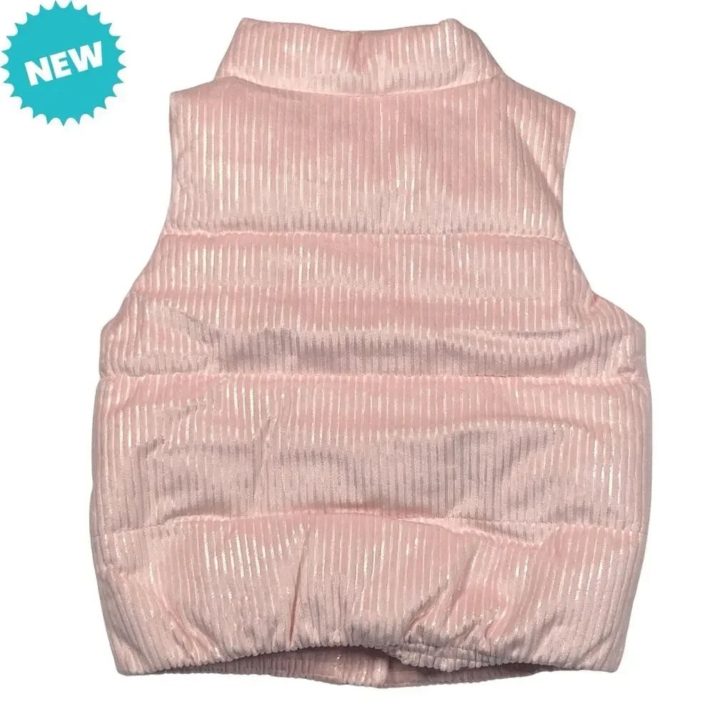 Okie Dokie Baby Girl Size 12M Puffer Vest Full Zip Pink Pockets NEW
